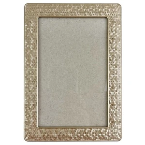 Ornate Photo Picture Frame Champagne Gold Fish Scale Texture Glam Bling 4x6" - Picture 1 of 11