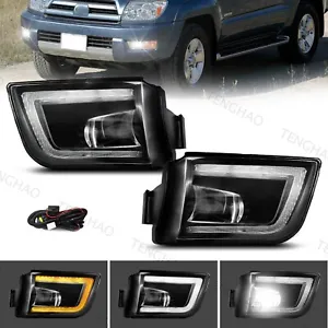 For 2003 2004 2005 Toyota 4Runner LED Fog Lights Front Bumper Lamps+DRL+Wiring - Picture 1 of 8