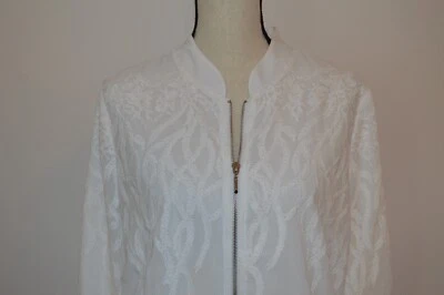 Белый дом черный рынок белый вышитый Bomber куртка размер большой новый с Ярлыками $140 - Изображение 1 из 4