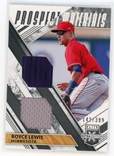 2019 Elite Extra Edition Royce Lewis Prosp Materials Jersey 2 Patch Relic /399