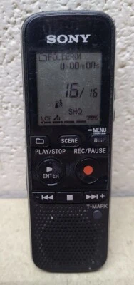 Sony ICD-PX312 Digital Voice Recorder Used Black Works Great Vintage Device - Image 1 of 4