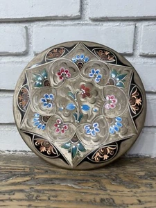 Vintage Decor Plate Turkish Copper Hand Painted Mid Century Modern - Picture 1 of 6