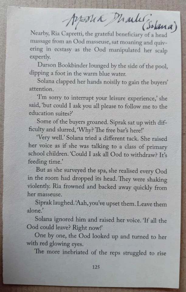 ORIGINAL AUTOGRAPHED DOCTOR WHO BOOK PAGE AYESHA DHARKER Solana - Image 1 of 1