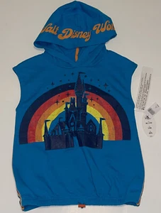 Walt Disney World Hoodie ärmelloses Shirt mit Schloss Regenbogen blau orange Jugend XL - Bild 1 von 7
