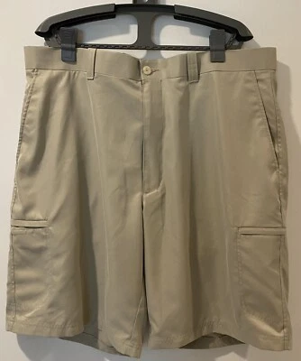 Pantalones Cortos de Golf Top Flite Para Hombre Talla 38 Beige Frente Plano Calce Clásico Bolsillos Foto 1 de 4