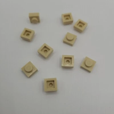 Lego Tan Plates 1 x 1 Dot Pieces Parts,  (X10) - Image 1 of 2
