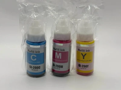 LCL GI-290 CMY Cyan Magenta Yellow 70ml Ink Cartridges for Canon MegaTank - Image 1 of 2