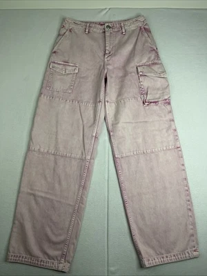 $325 rag & bone Nora Cargo Jeans in Pink Acid 27 Baggy Wide Leg Streetwear - Image 1 of 4