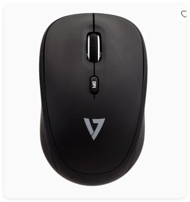 V7 MW100 Wireless Optical Mouse - USB - 2.4GHz - 4 Button(s) - Black New - Image 1 of 4