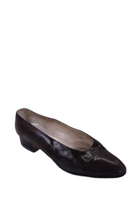 Silvia Fiorentina Womens Block Heel Shimmer Suede Pumps Brown Size 10.5M - Picture 1 of 5