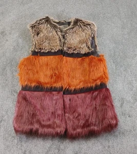 Papaya Weste Damen UK 16 Mehrfarbig Kunstfell Boho Offen - Bild 1 von 8