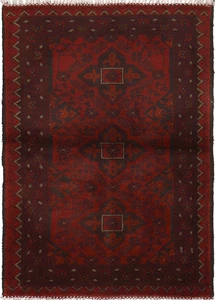 Fine Quality Hand Knotted Afghan Khal Muhammadi Wool Area Rug 4 x 3 Feet - Picture 1 of 8