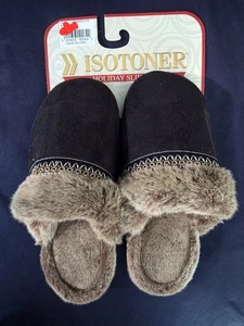 Zapatillas para mujer isotoner negro talla 7,5-8, forradas de piel sintética - NUEVAS - Imagen 1 de 3