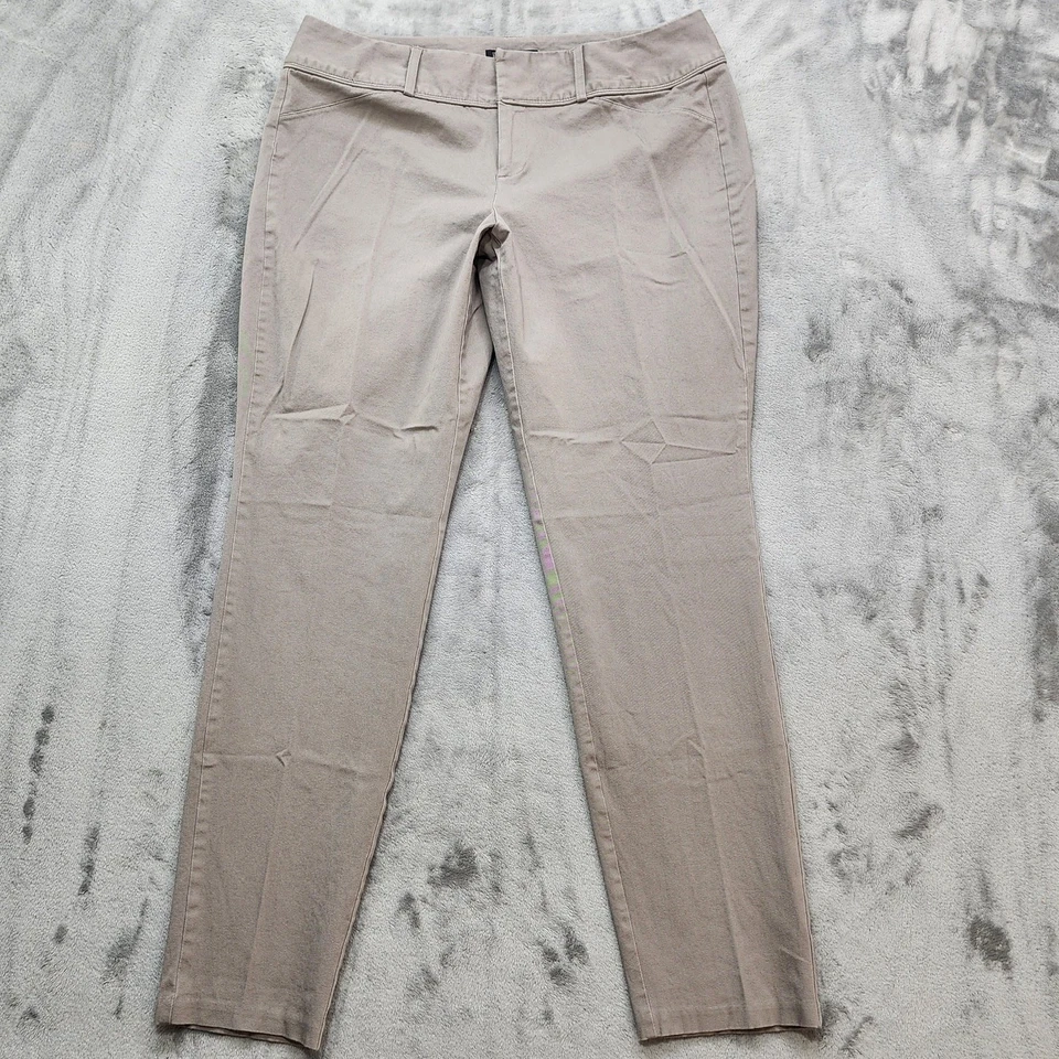 Pantalones INC International Concepts para mujer 12 tostados tiro medio pierna ajustada tobillo elástico Foto 1 de 4