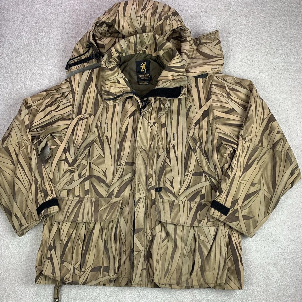 Винтажный коричневый Cattail камуфляж охотничья куртка мужской размер XL Gore-Tex нейлона открытый - Изображение 1 из 4