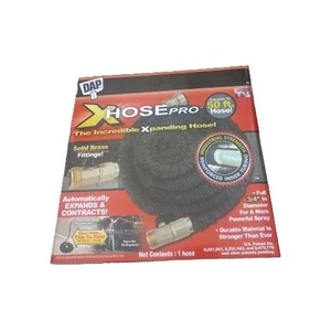 XHOSE PRO THE ORIGINAL EXPANDING GARDEN HOSE 50FT, BLACK Solid Brass Fittings - Picture 1 of 10