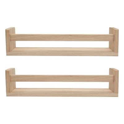2Pcs Bookshelf,Natural Wood Floating Wall Bookshelf for Kids,Nursery6352 - image 1 of 4