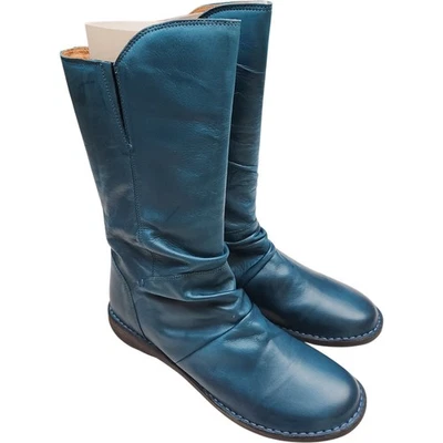 Botas altas holgadas acanaladas de cuero azul azulado Miz Mooz talla US 10.5/11 EU 42 Foto 1 de 4