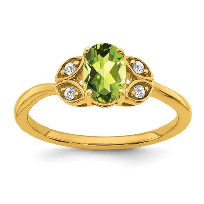 Anillo de peridoto y diamantes 14k 1,265 quilates Foto 1 de 4