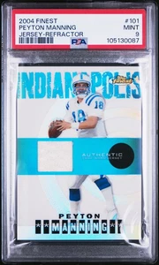 Camiseta deportiva Finest Peyton Manning #101 2004 parche refractor PSA 9 como nueva - Imagen 1 de 2