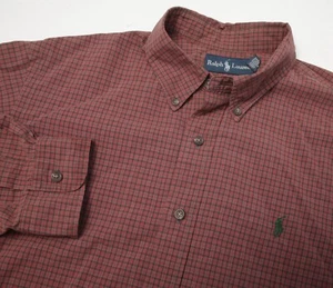 Ralph Lauren Hemd Herren XL rot grün kariert grün Pony Button Down Custom Fit - Bild 1 von 9