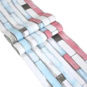 10M VINTAGE WHITE WORN WOOD STICKY BACK PLASTIC FEATURE WALL WALLPAPER LODGE, UK - Picture 1 of 8