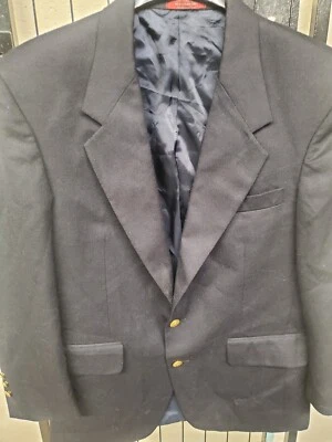 Traje Blazer Patrick James Franela Lana 2 Botones Dorados Azul Marino 41R Foto 1 de 4