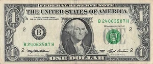 more scarce 1993 web press note H run B New York district B24063587H $1 bill - Picture 1 of 2