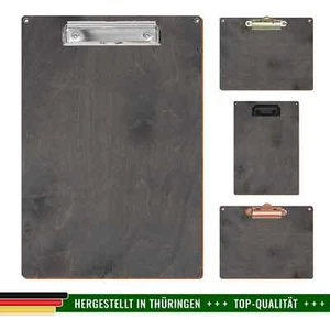 Bütic Holz Klemmbrett Standardform - grau - für A3 A4 A5 A6 mit Aufhängeösen - Bild 1 von 97
