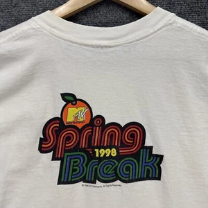 Vintage MTV Shirt Mens Large White 90s Spring Break Florida Skate Surf RARE - Picture 1 of 5