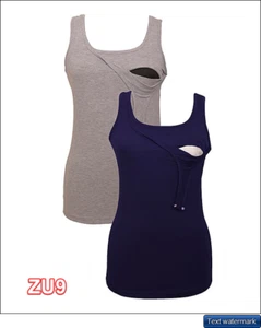 Myra Europe | Gray & Navy Maternity/Nursing Tank Set M - Picture 1 of 2