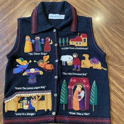 Chaleco Sharon Young S Navidad Reyes María Jesús Bordado Apliques Mezcla Lino Foto 1 de 4