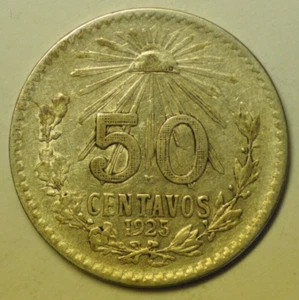 mw21645 Mexico;  Silver 50 Centavos 1925    KM#447 - Picture 1 of 2