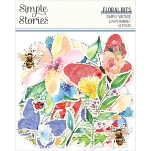 Simple Stories ~ SIMPLE MERCADO DE LINO VINTAGE ~ Brocas florales - Imagen 1 de 2