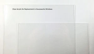 Houseworks Plexi Glass Acrylic Window Replacement Sheets 1 mm Thick Set of 2 - Picture 1 of 3