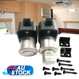 2x Push Button Cabinet Door Latch Knob Drawer Cupboard Lock RV Caravan Motorhome - Picture 1 of 6