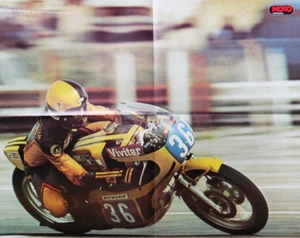 Poster sport moto G. Choukroun au GP. de France en 350cc - pub RTL André Torrent - Afbeelding 1 van 2