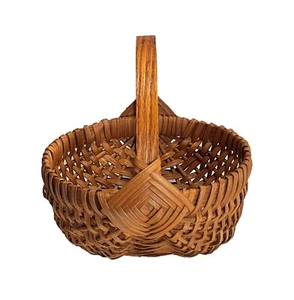 Amish Melon Basket Large Size Handmade Woven Egg Gathering Buttocks Basket - Picture 1 of 20