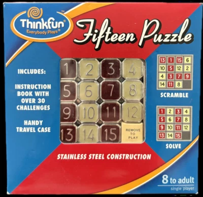 A Classic! ThinkFun 15 Fifteen Puzzle - Brand New w/ Travel Case. A great gift! - Image 1 of 2