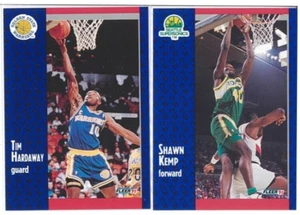 SHAWN KEMP And TIM HARDAWAY 1991 FLEER 2pc Basketball Card Lot Near Mint - Picture 1 of 2