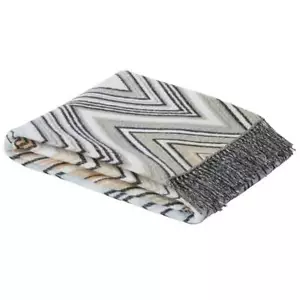 Missoni Home plaid with fringes 130x190 cm PLUME 172 zig-zag - Picture 1 of 2
