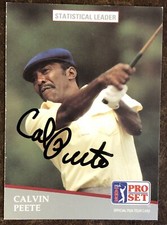 1991 PGA Tour Pro Set #271 Calvin Peete Statistical Leader Autographed Card