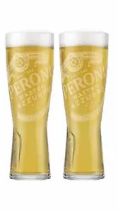 2 vasos de cerveza transparente Peroni cinta azul firma 625/500 ml nuevos en caja - Imagen 1 de 4