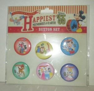 Disney Disneyland Happy Memories on Earth 1,25" Figur Knöpfe Set/6 - Bild 1 von 2