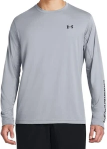 UNDER ARMOUR Mens Drift Tide Knit LS T-Shirt **STEEL/ANTHRACITE - XL, 2XL** NWT - Picture 1 of 4
