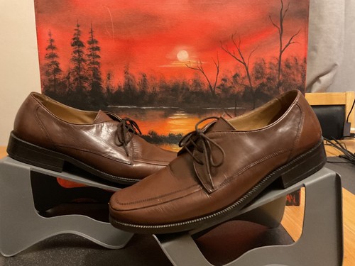 Scarpe da uomo Clarks in pelle marrone vestibilità extra larga UK 9 5H eleganti casual