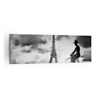 Canvas Print 160x50cm Wall Art Picture Paris Gentleman Bicycle Framed Artwork
