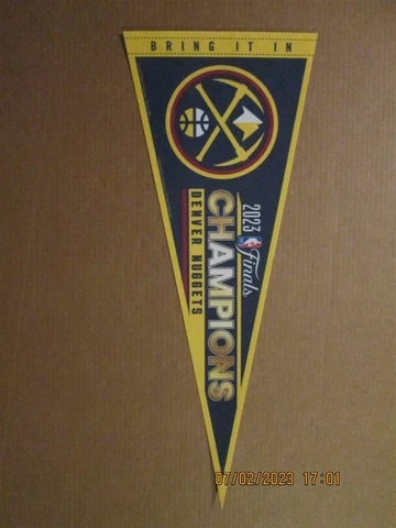 NBA Denver Nuggets Circa 2023 Finals Champions Bring It In Team Logo Pennant #2 Cover