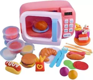 Pretend Mikrowelle Spielset für Kinder Zubehör Kreatives Lernen Realistisches Spielzeug - Bild 1 von 11