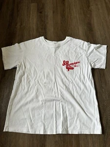 Bershka White Short Sleeve T Shirt San Fransico (Measurements Included) XS - Picture 1 of 6